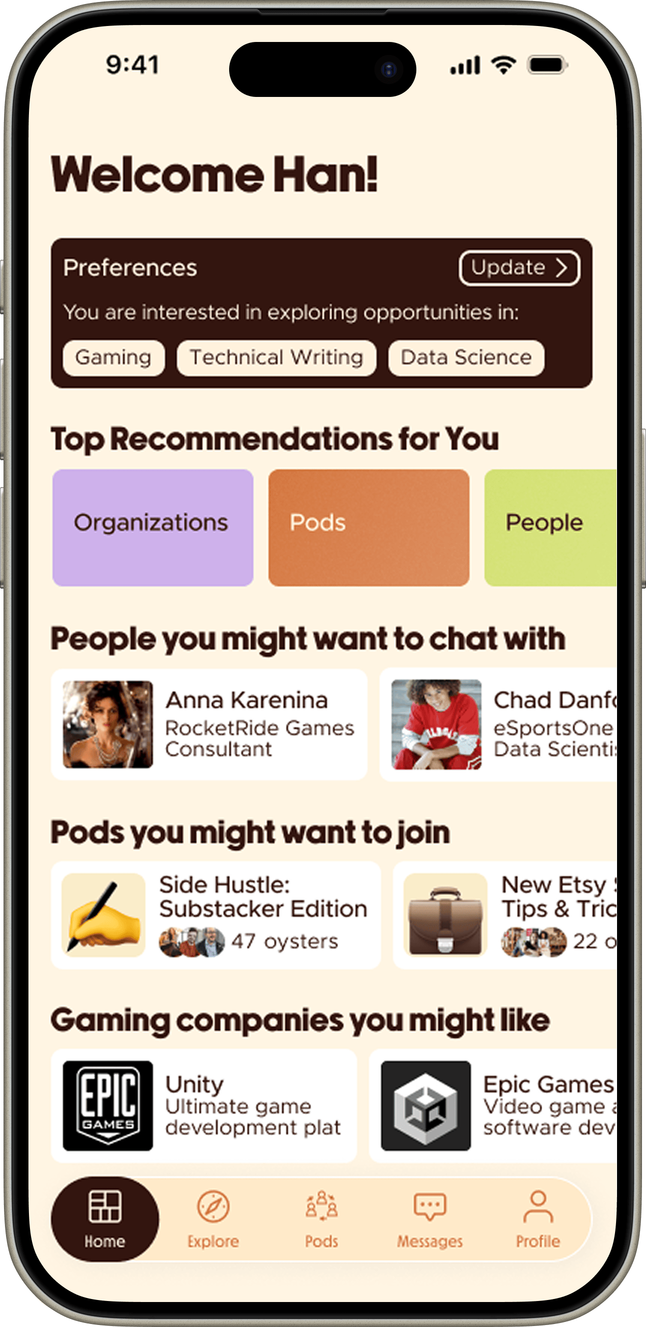 screenshot of the oyster discover page