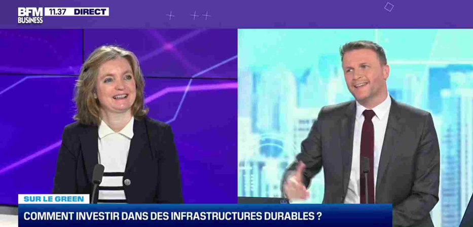 Plateau de télévision avec Pascale Baussant sur le plateau de l'émission Sur le Green