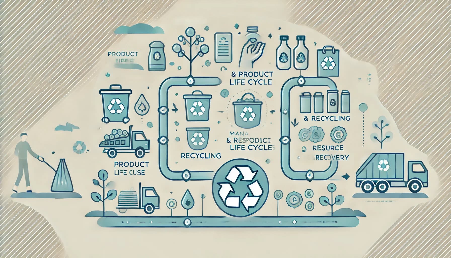 |image généré par l'intelligence artificielle Chat GPT sur le thème du recyclage écologique