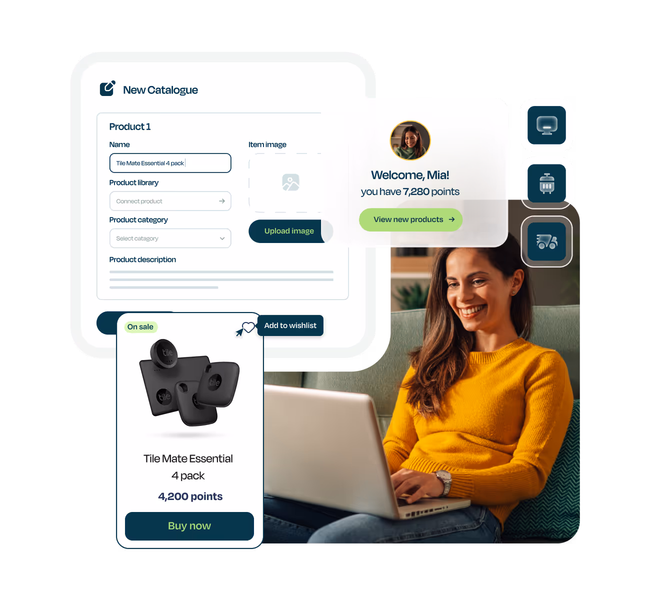 Reward Marketplace, build create and manage loyalty members, storefront capabilities, white label.
