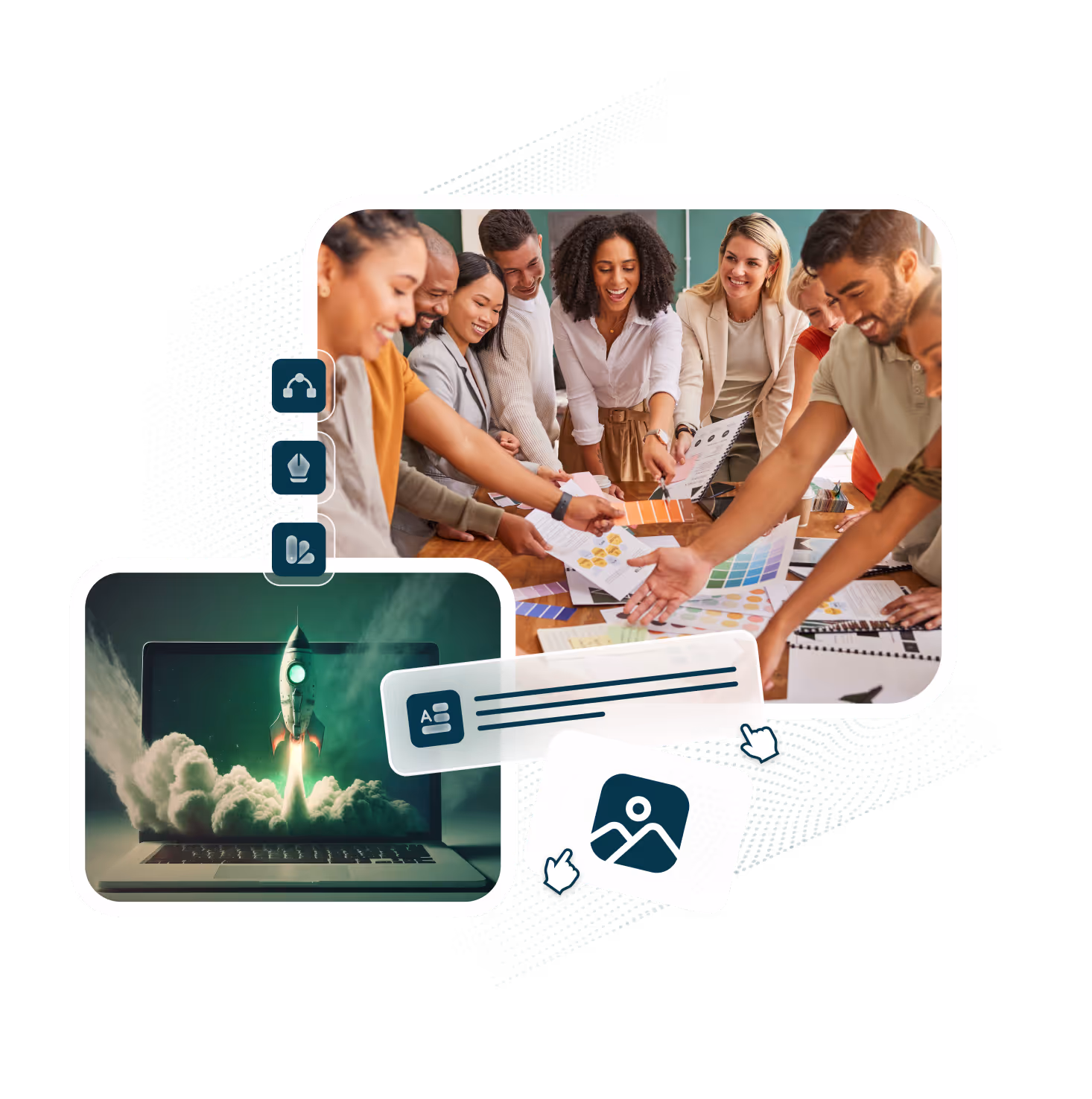 Campaign marketing, copywriting and design, branding and website design, team of experts.