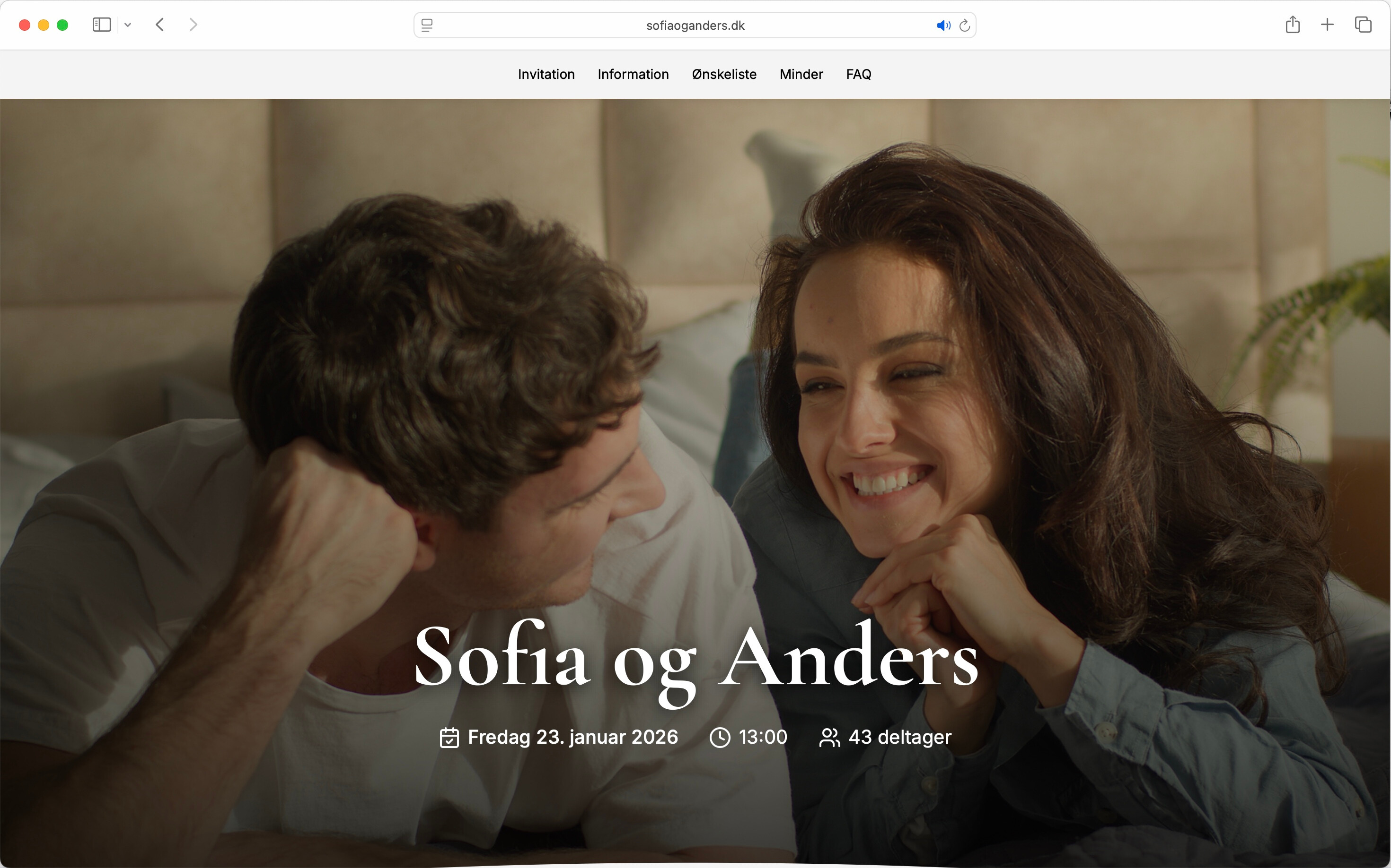bryllupshjemmeside eksempel sofiaoganders.dk