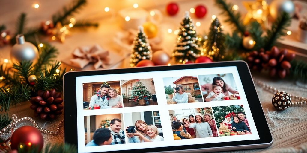 Digital fotoalbum med julebilleder og minder