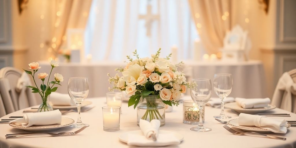 Bordkort og menukort til barnedåb dekorationer