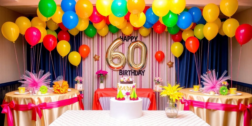 Festlig pynt til 60 års fødselsdag.