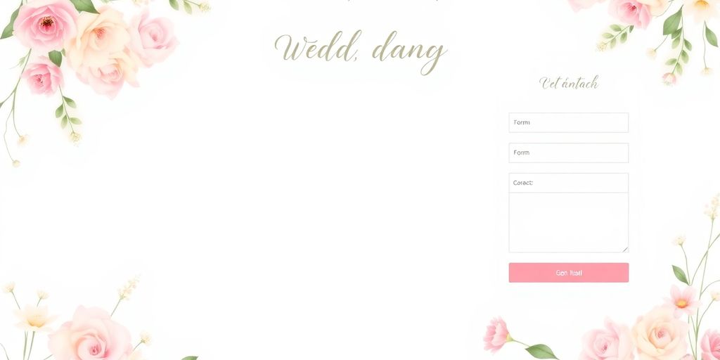 Billede af en kontaktformular til bryllupshjemmeside.