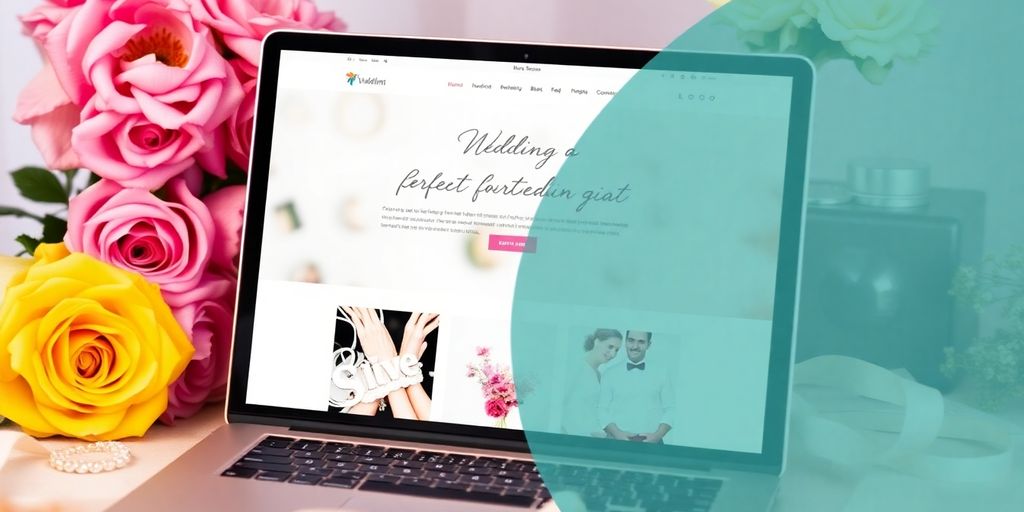 Brydning af en bryllupshjemmeside med smukke dekorationer