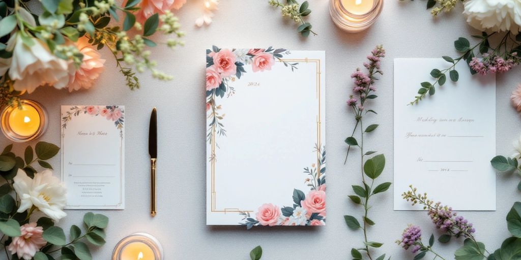 Bryllupsinvitation på et bord