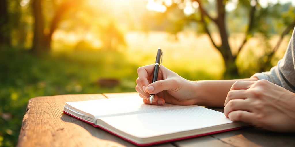 Person der skriver en sang til konfirmation.