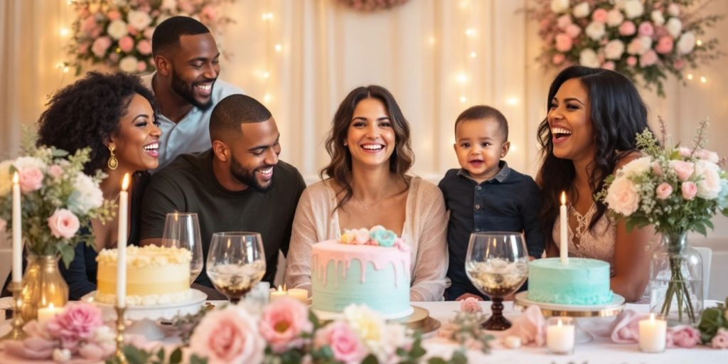 Glad familie til barnedåb