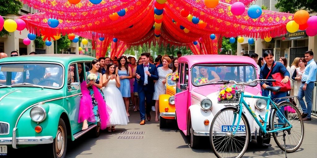 Festlig transport til konfirmation med glade gæster.