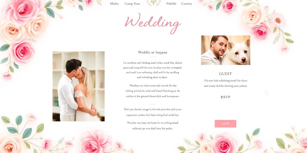 Skabelon til bryllupshjemmeside