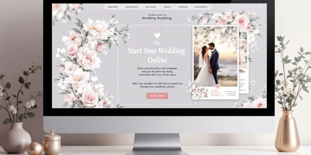 Hjemmeside til bryllup på ekstern computerskærm