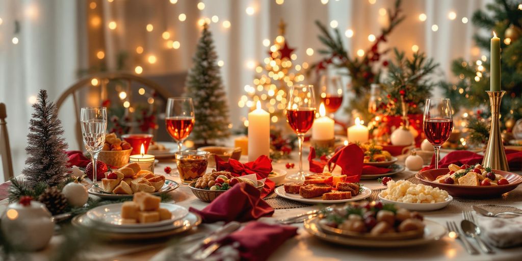 Bord dækket op til jul