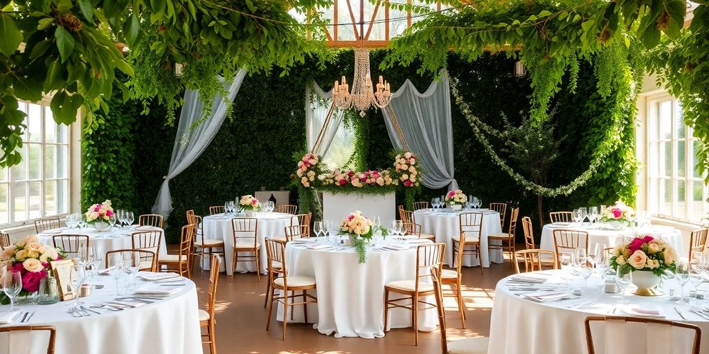 Borde dækket op til store fest