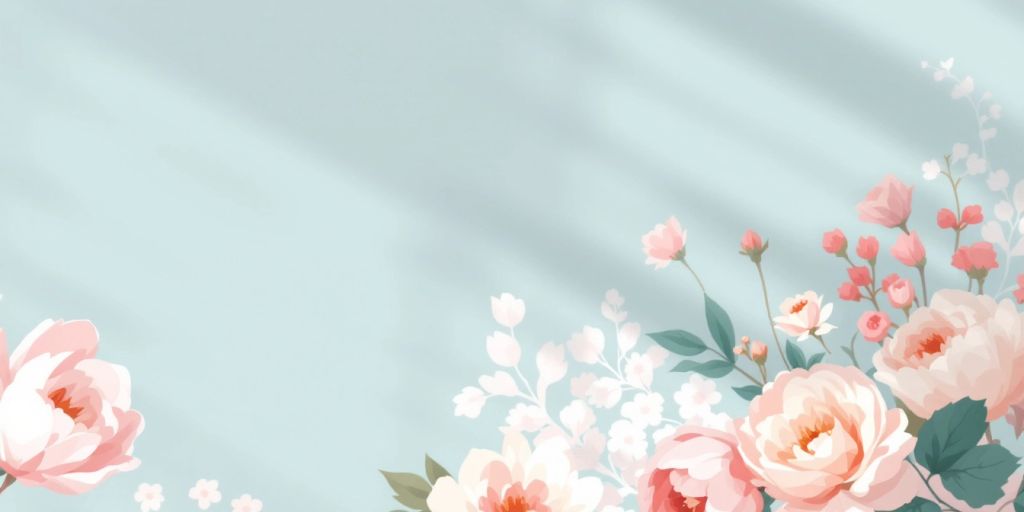 Blomster med blå baggrund