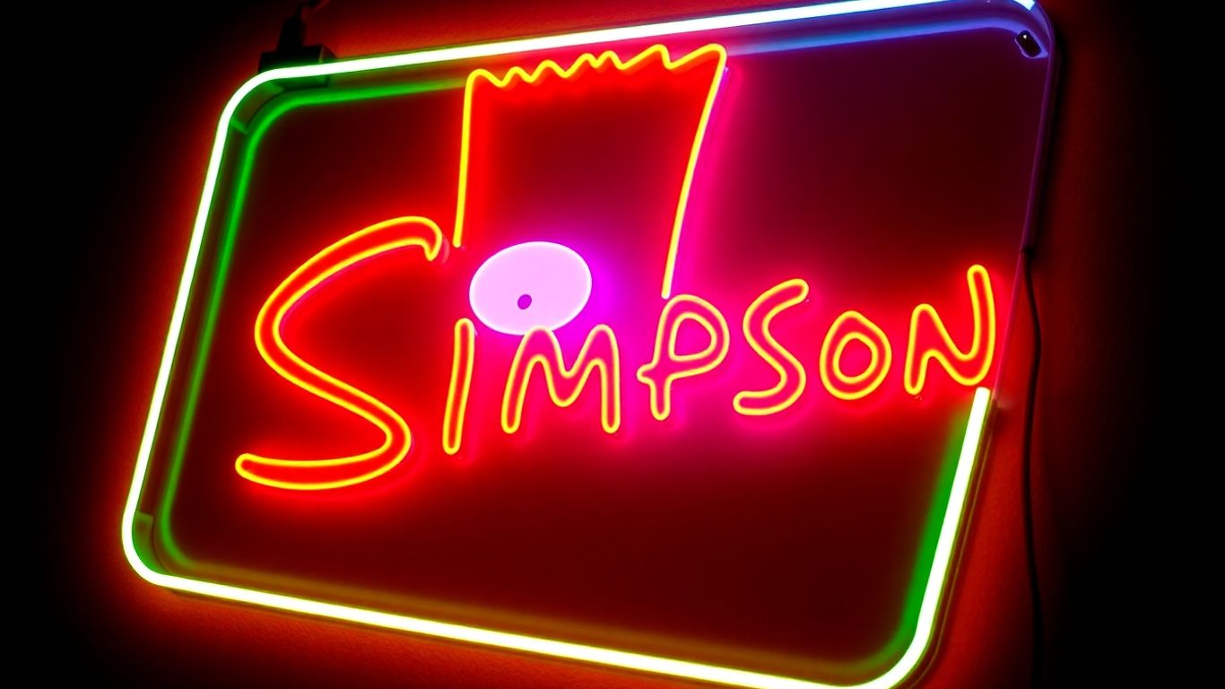 Bart Simpson lysskilt fra The Simpsons