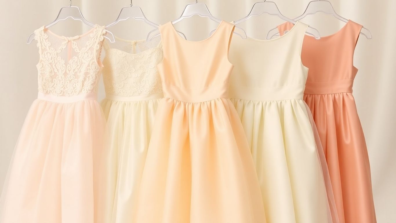 Smukke brudepigekjoler i forskellige farver og stilarter.