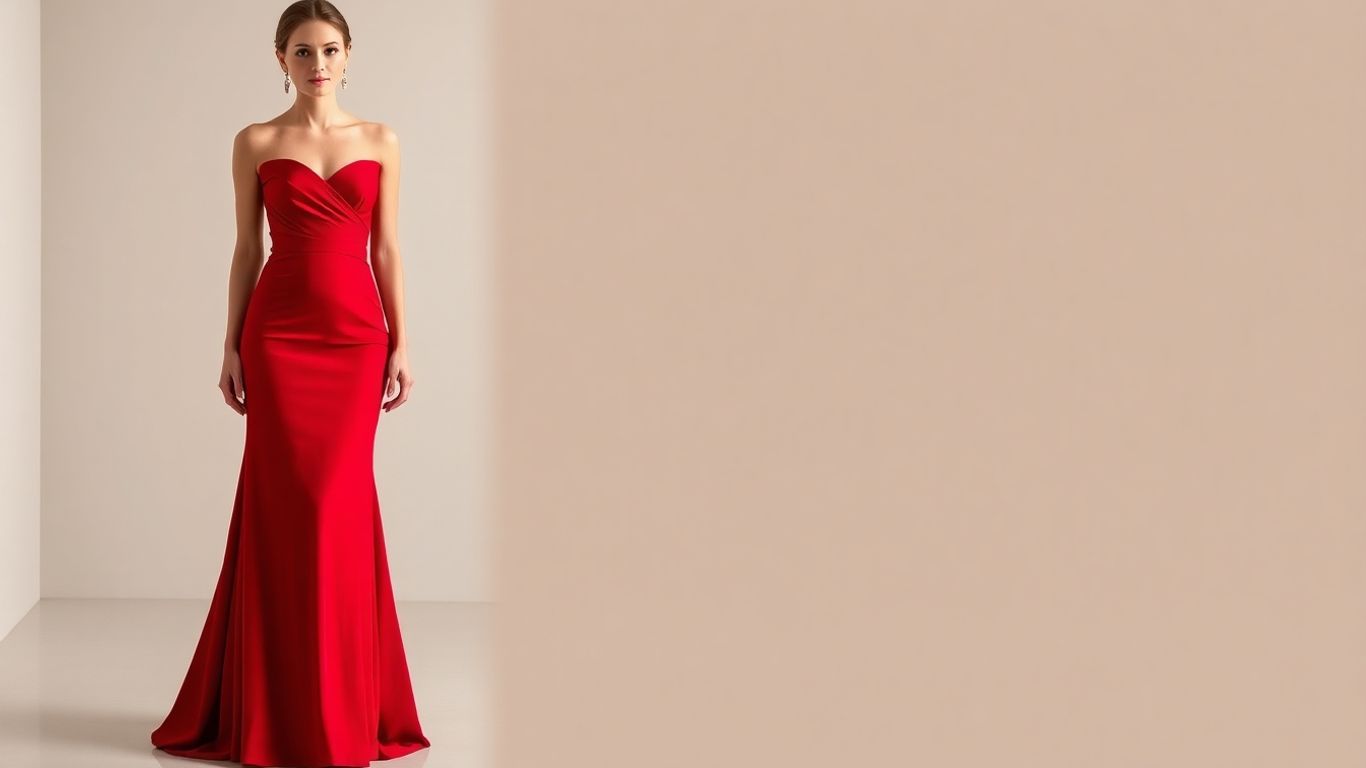 Elegant rød kjole til formelt bryllup