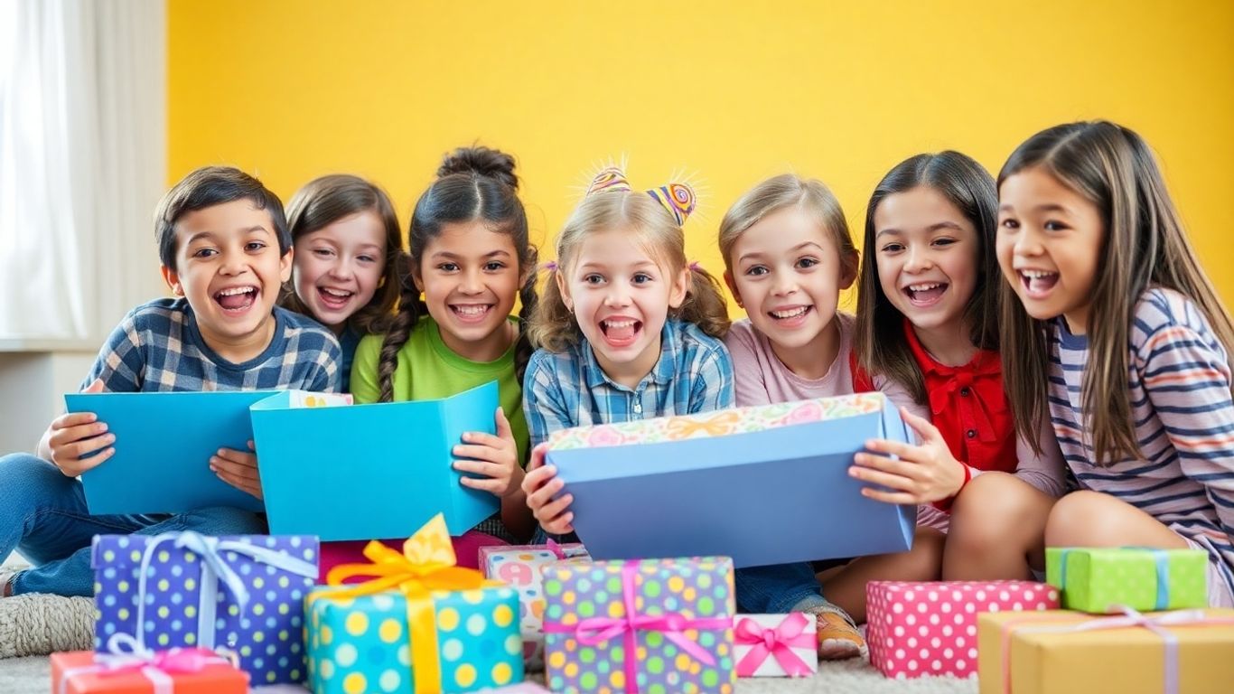 Glade 12-årige åbner gaver med begejstring.