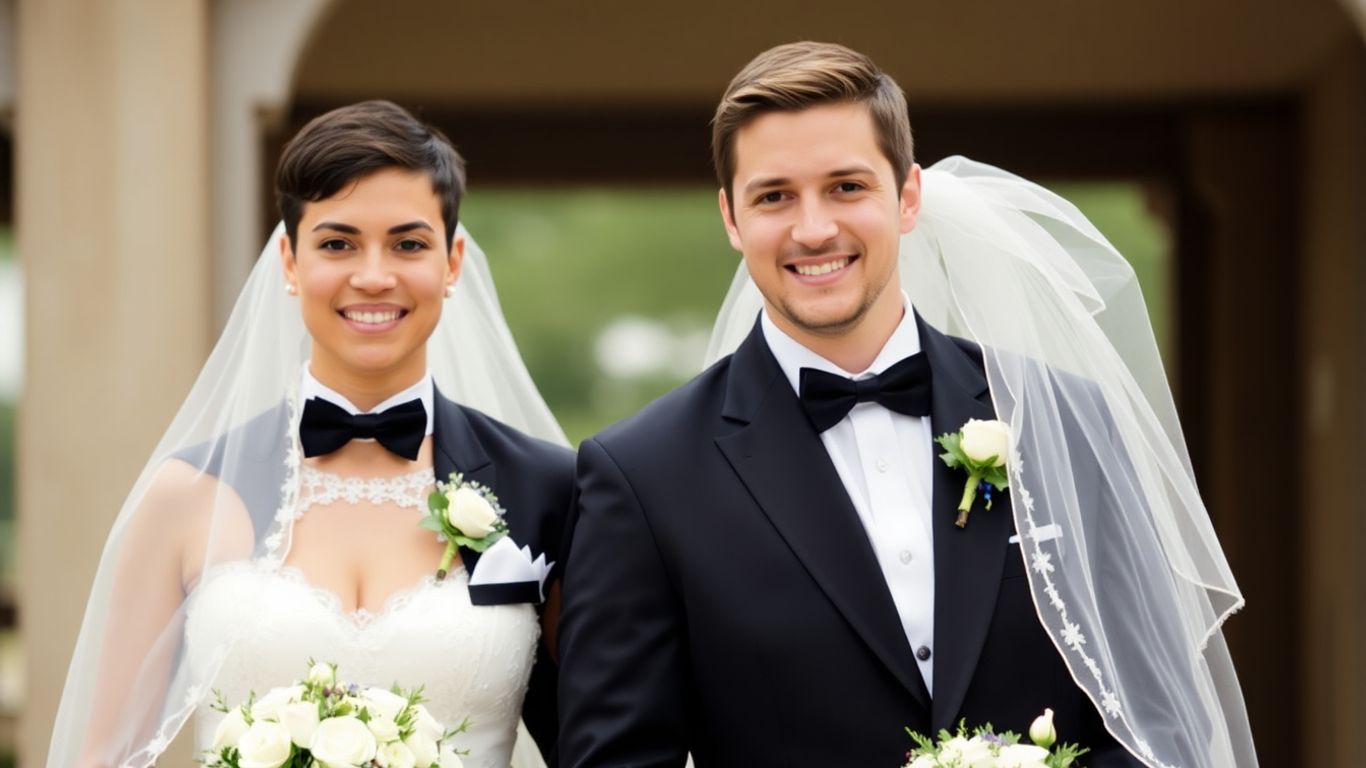 Hoptimister med brudepar-design