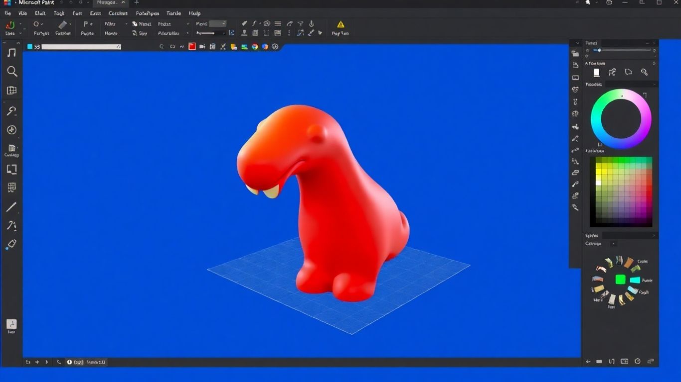 Microsoft Paint 3D brugerflade med 3D-model