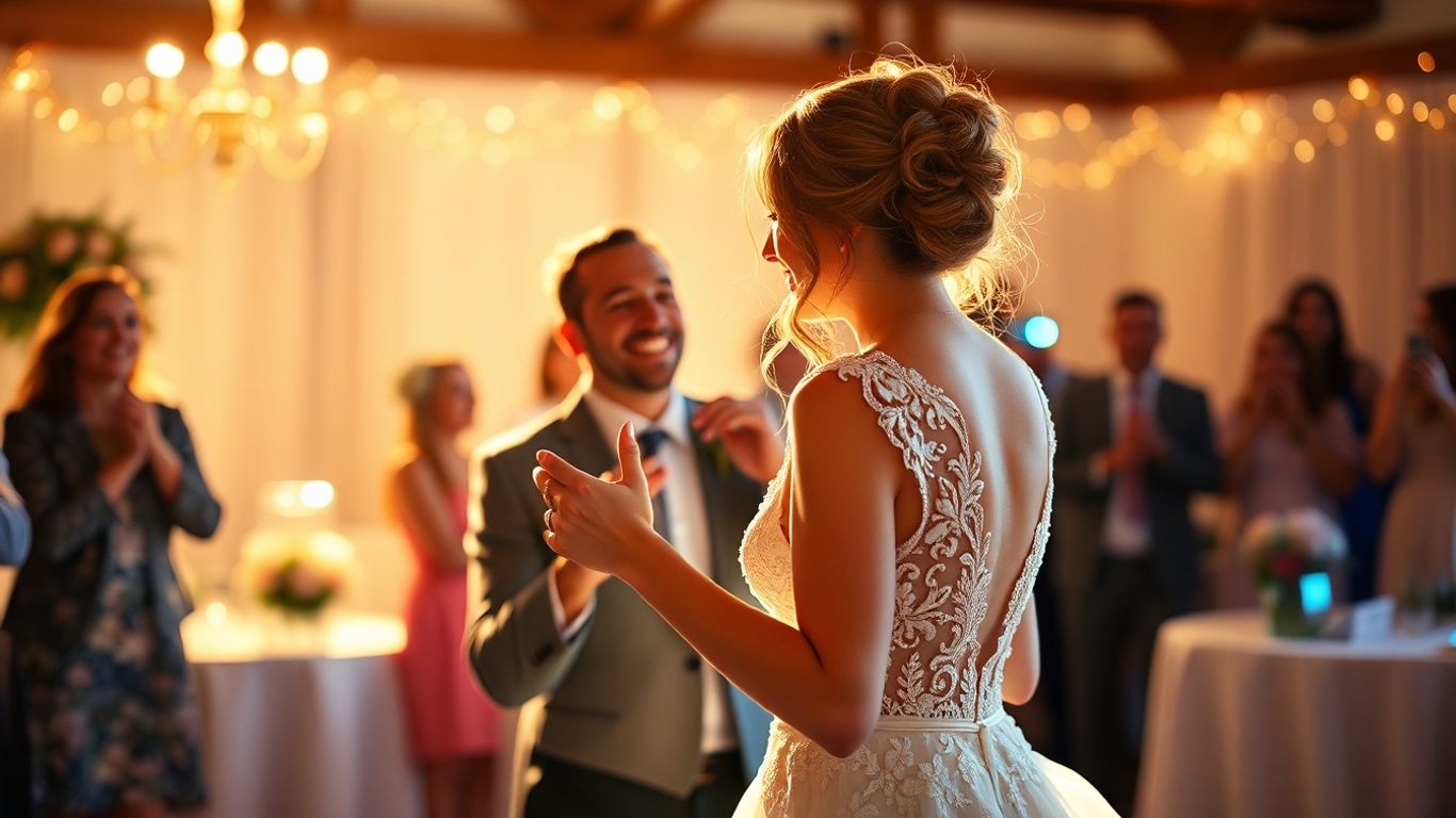 Bryllupspar danser til bryllupsfest