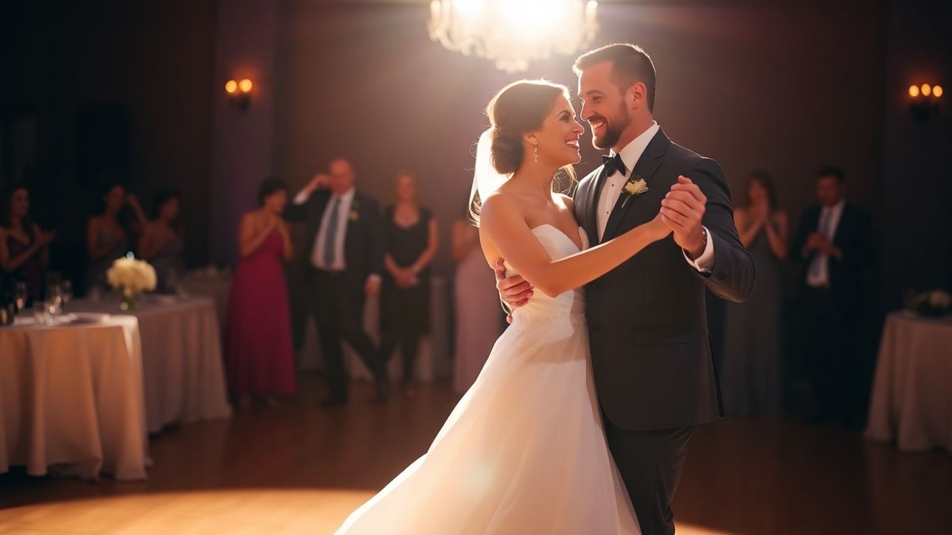Bryllupspar danser brudevals
