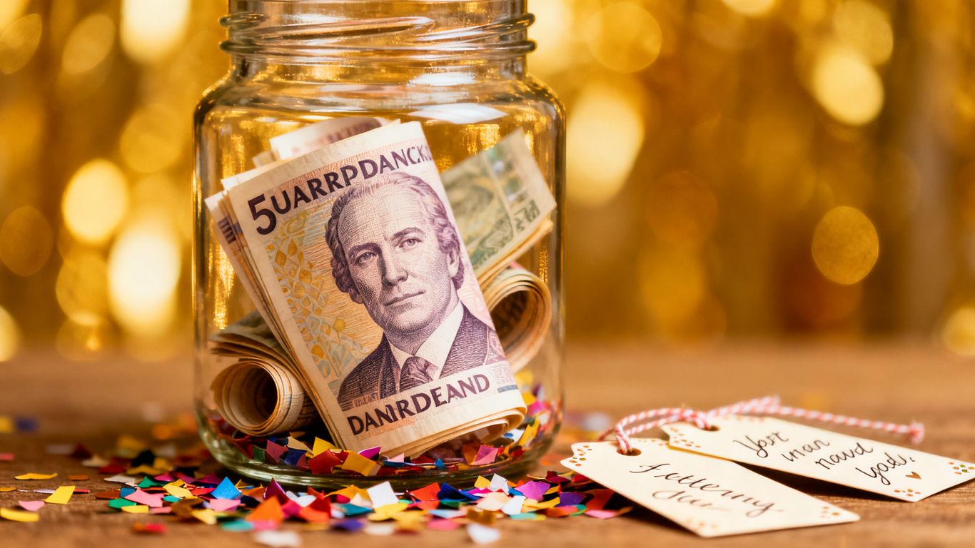 Kreative pengegaver til konfirmation i en glas krukke.