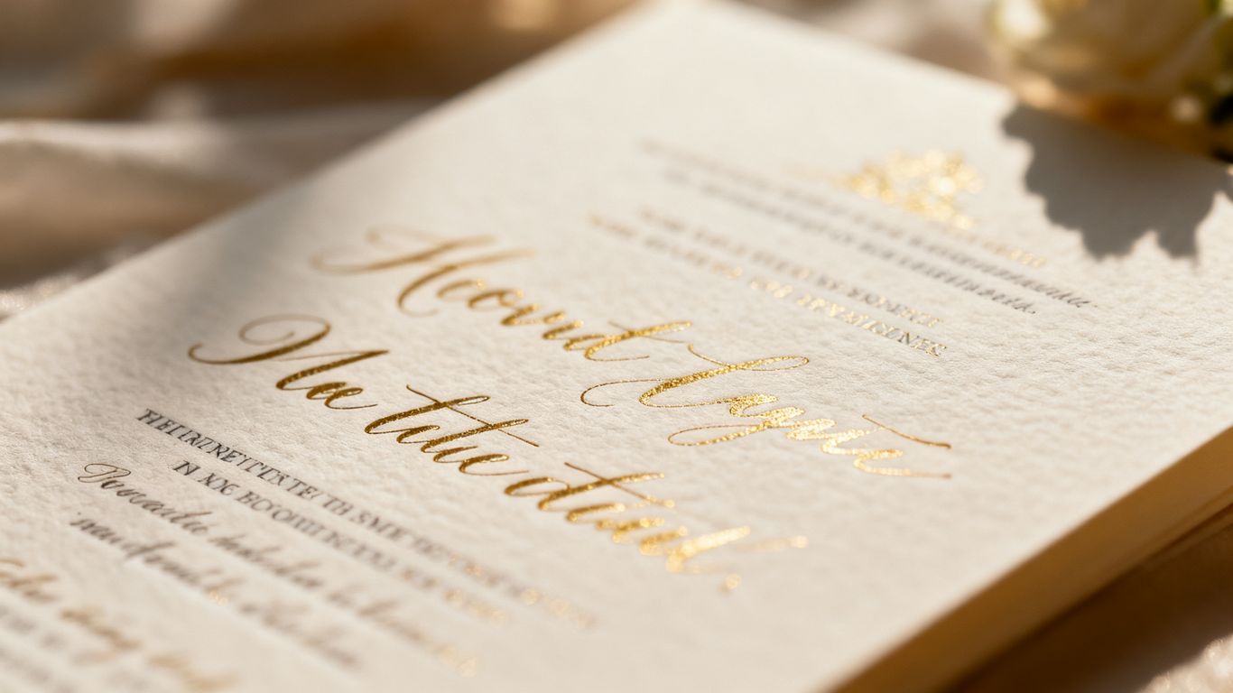 Bryllupsinvitation med smukke, søde ord.