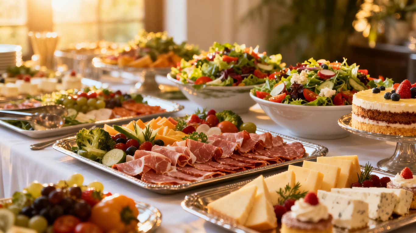 Buffet med lækker mad til konfirmation