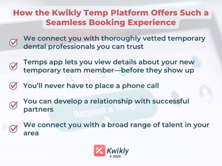 Preview of Kwikly's temp staffing app, showcasing an easy and seamless temp staff booking experience.