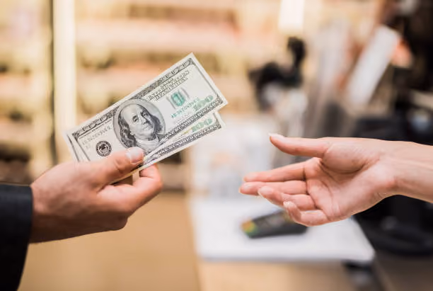 Us Currency Paying Stock Photos