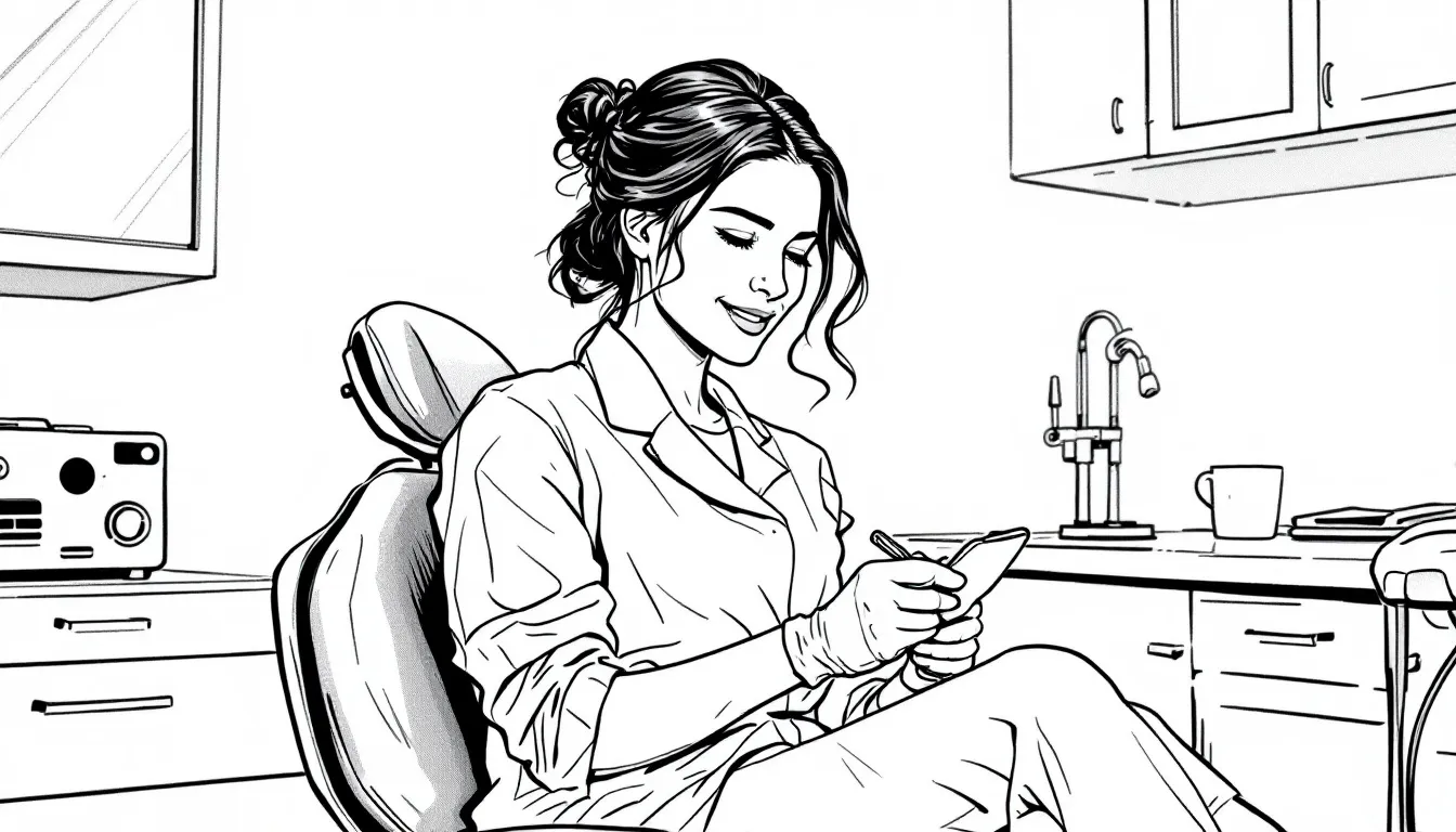 A dental hygienist at work, showcasing job satisfaction.