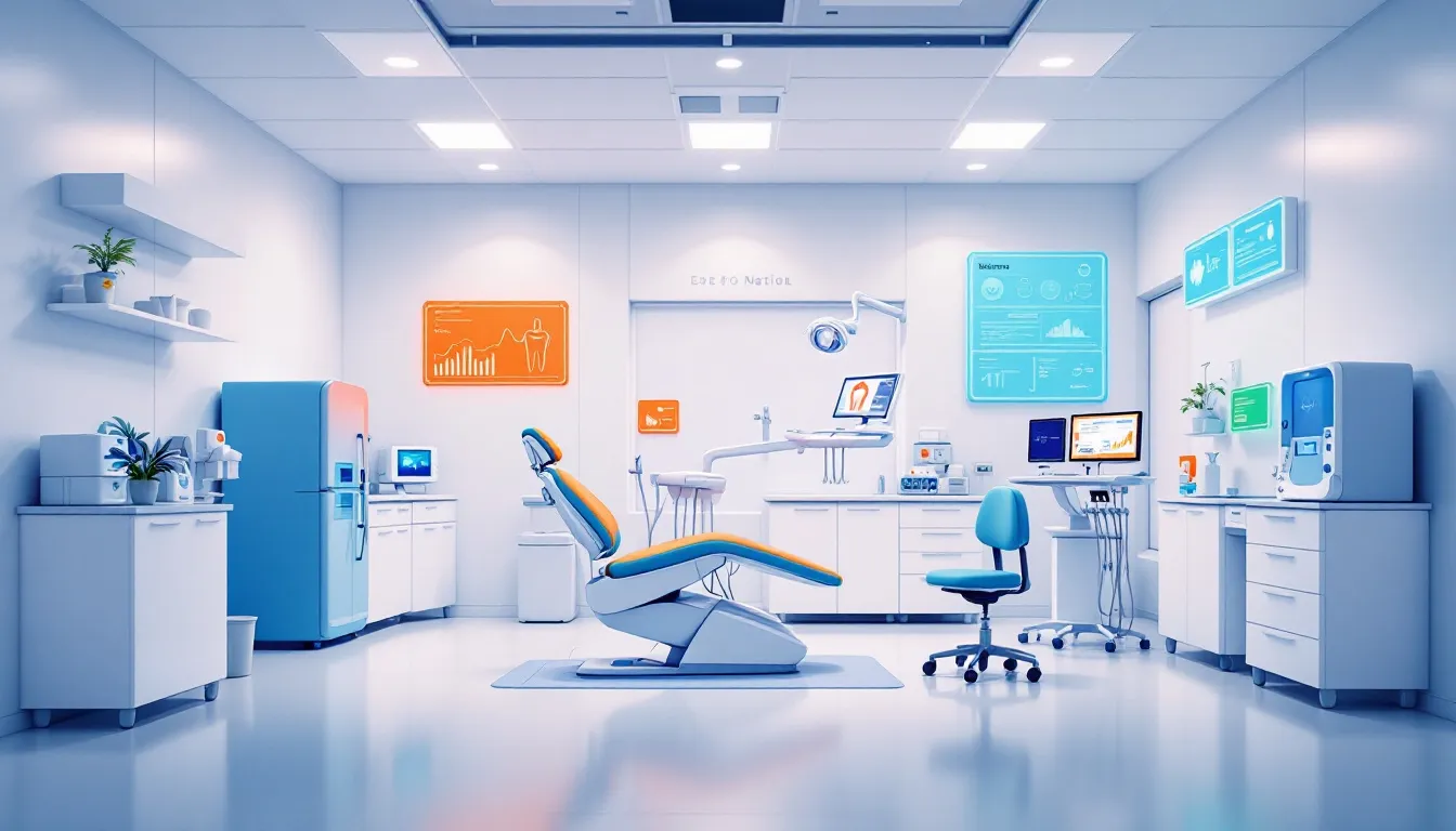 A corporate dental clinic environment where dental hygienists provide services.