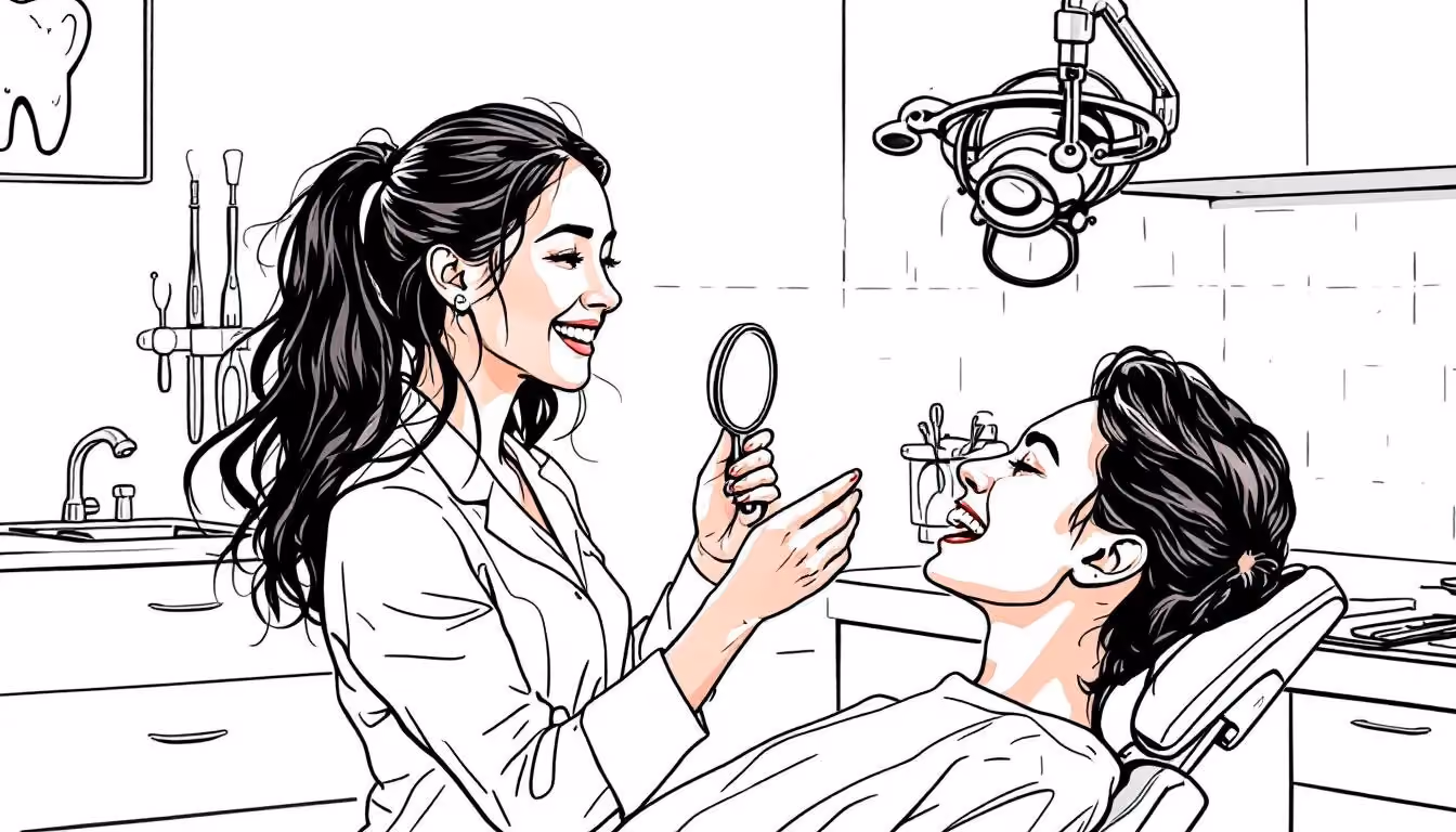 A dental hygienist engaging with a patient during a check-up.