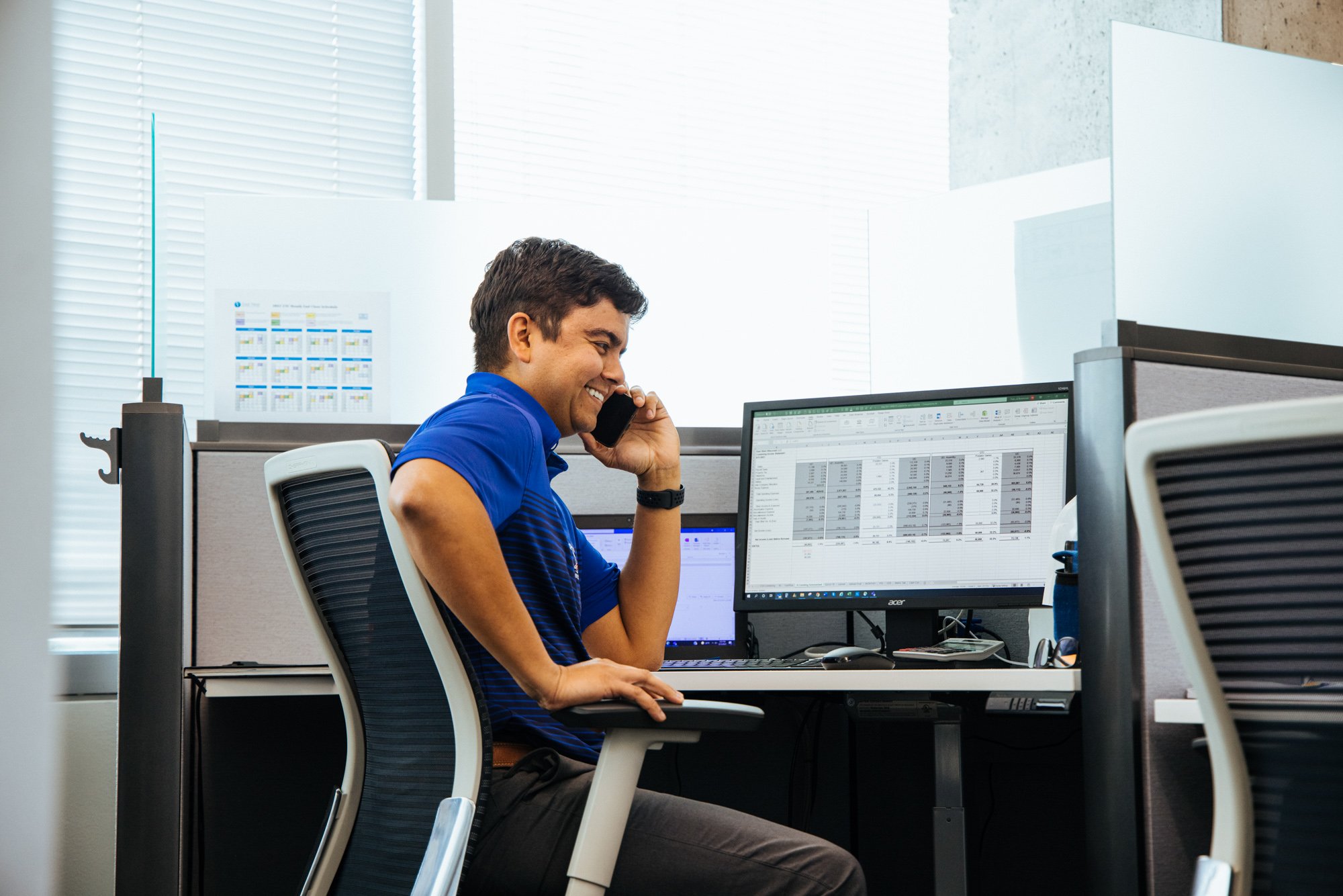 Man on phone in office