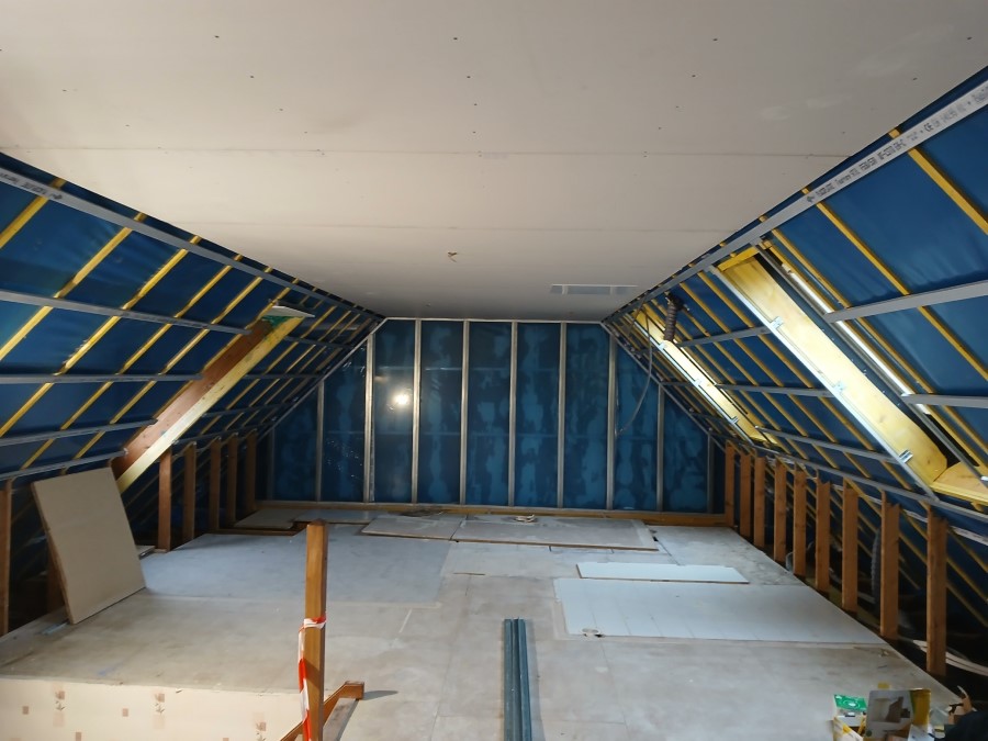 Isolation en ouate de cellulose à Ablis