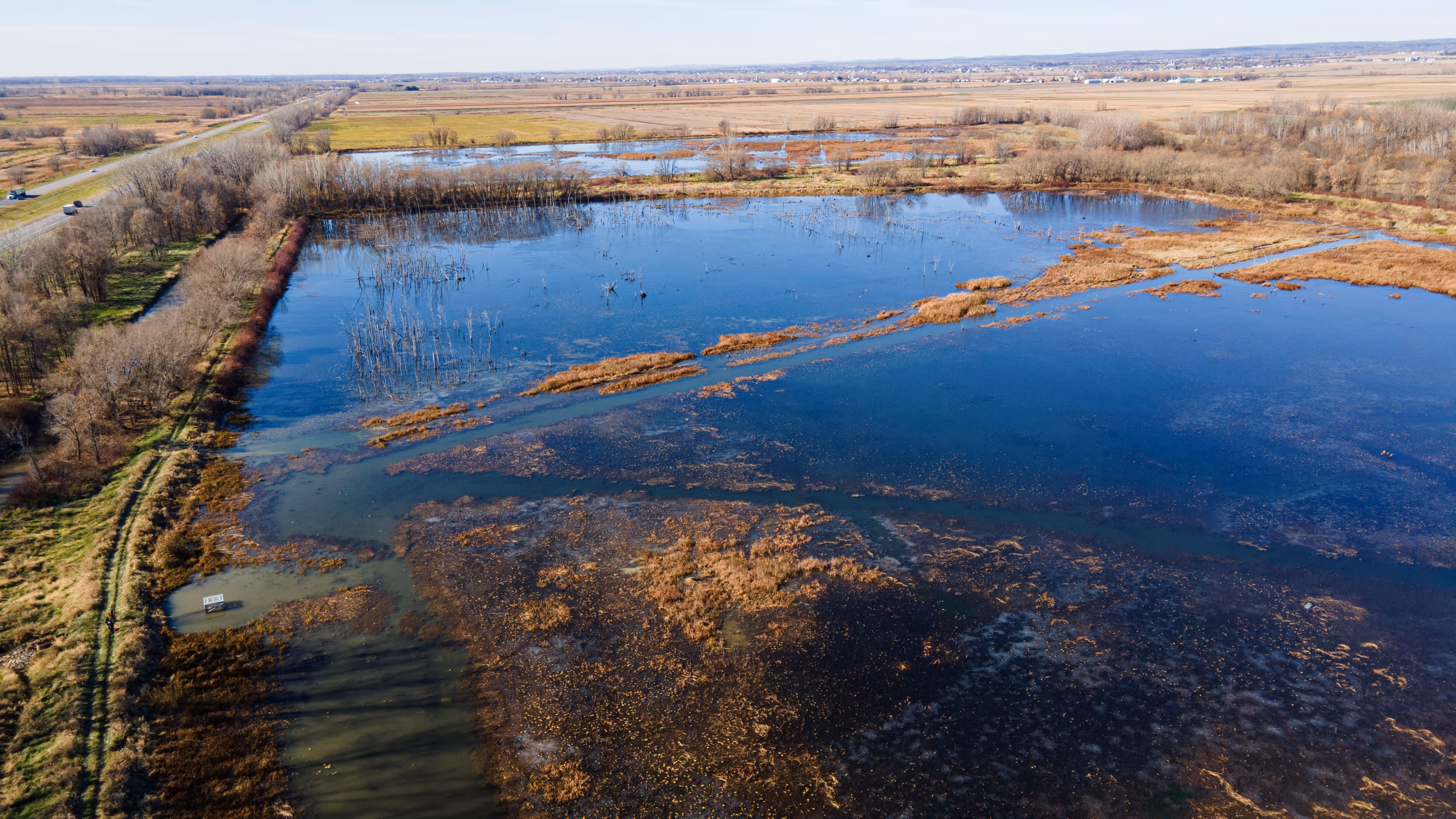 Vue aérienne du marais à Saint-Barthélémy