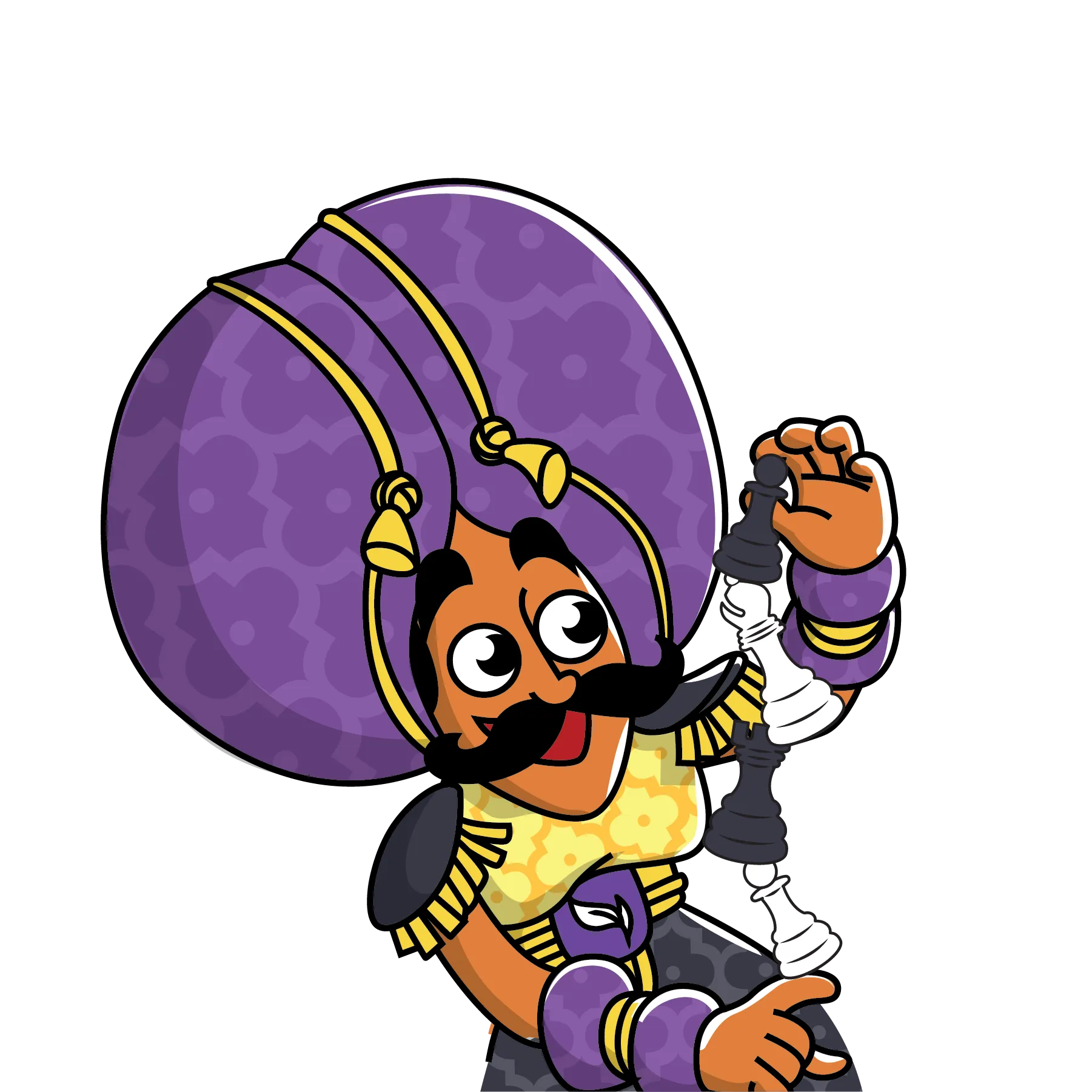 Shaky the chess rook character illustration from Story Time Chess