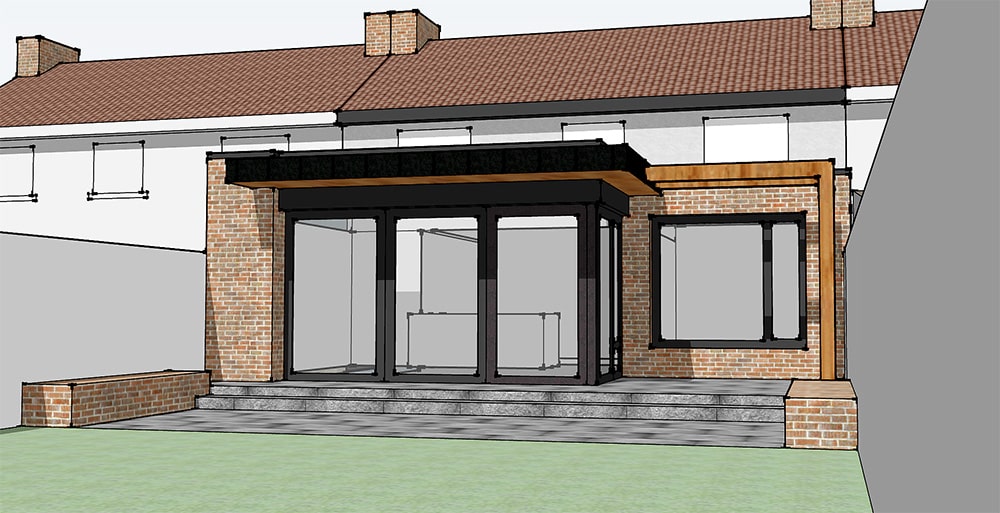 3D Render of a home extension