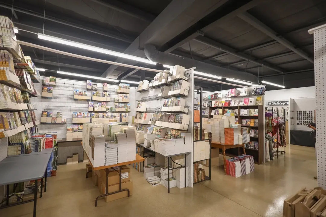 shelves of books in berlin craft mall