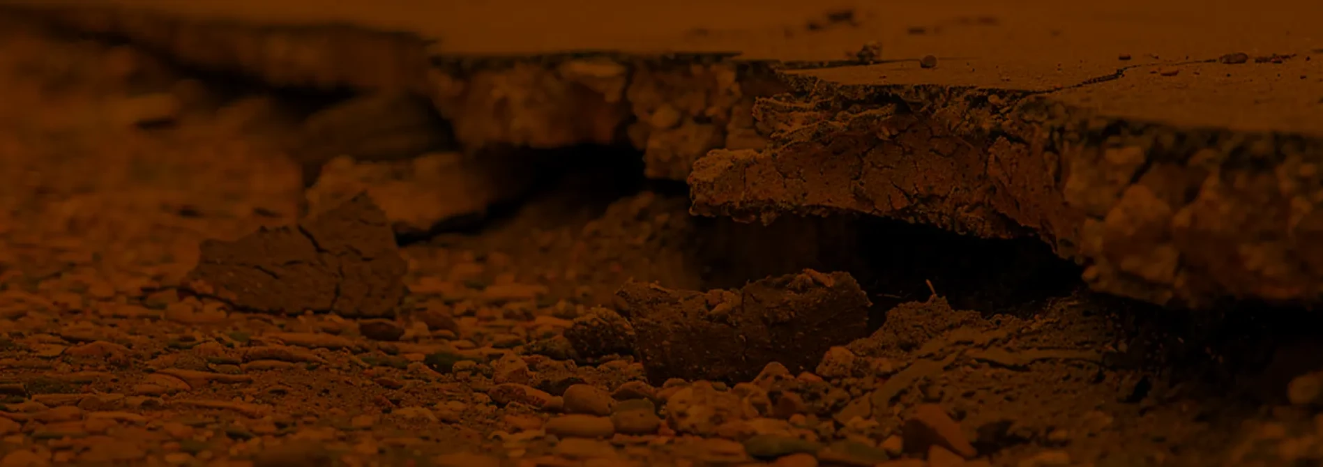 broken concrete with orange background