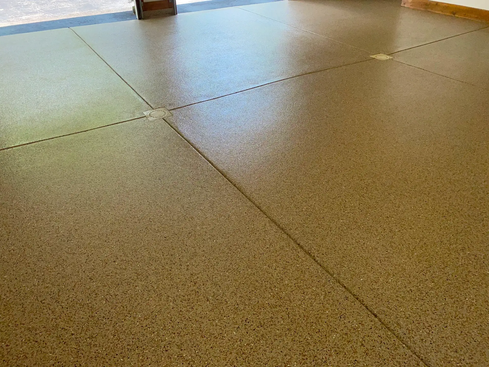 saw cuts in floor with coating
