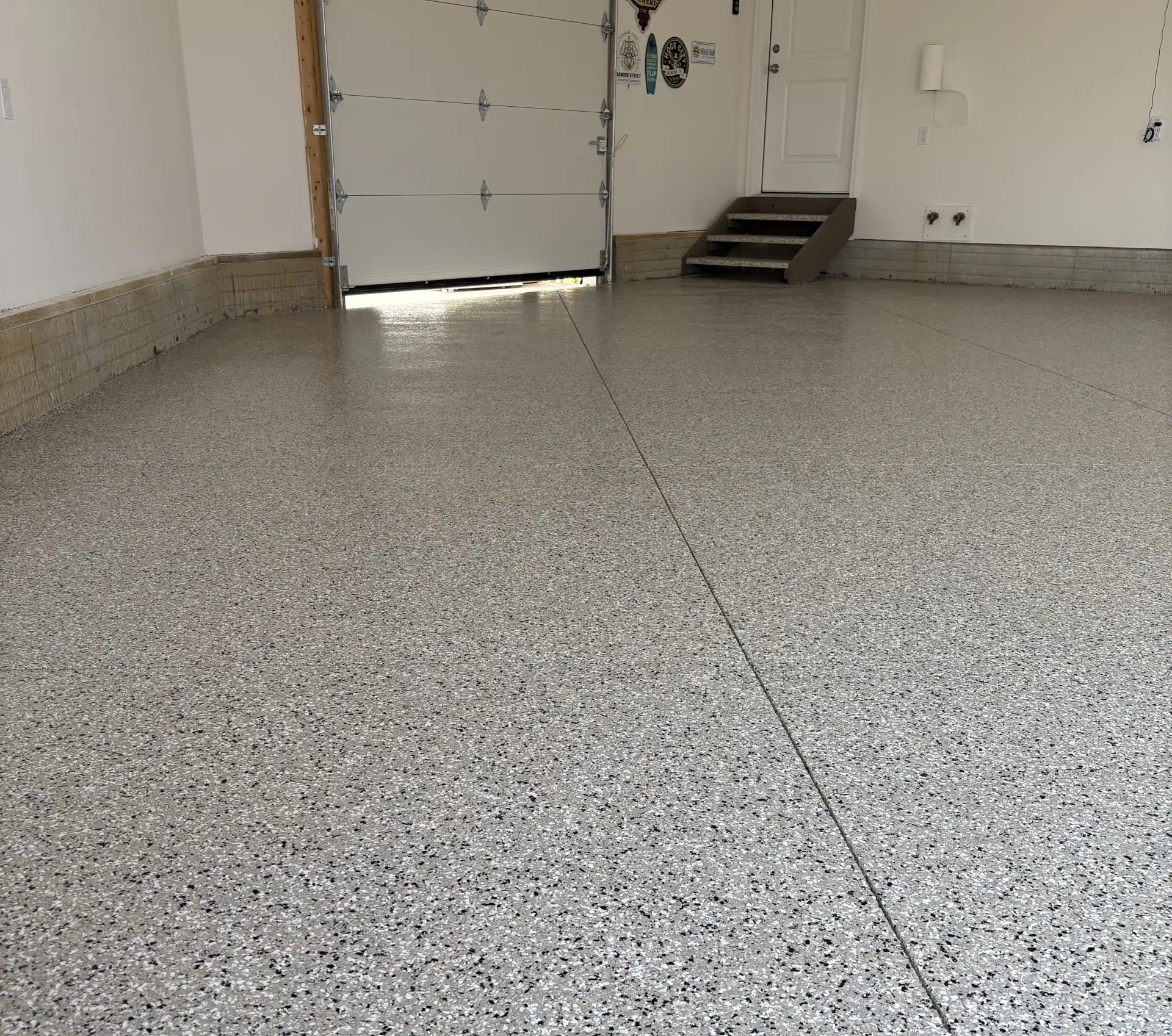finished concrete floor coating in garage