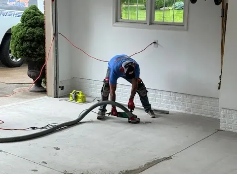 large hose on concrete floor