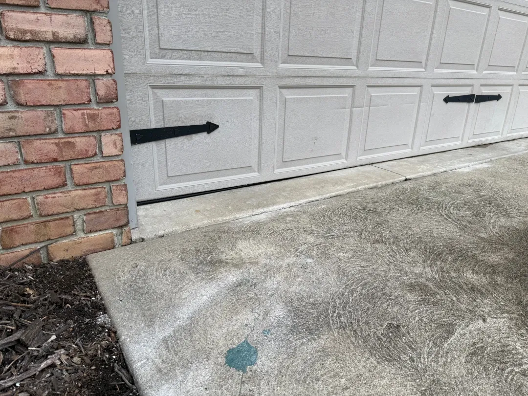 concrete pad in front of garage after lifting