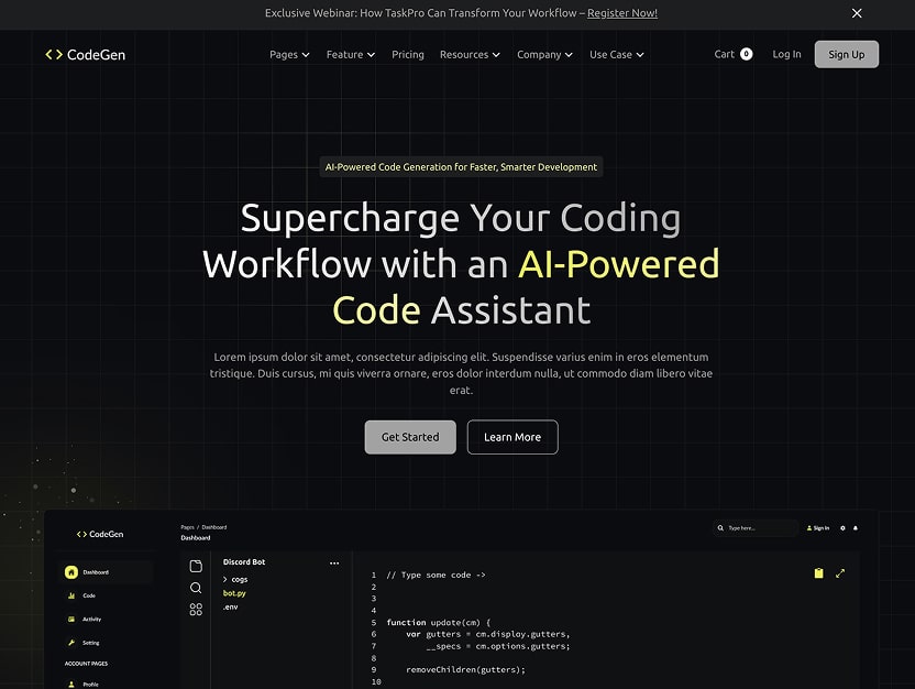 Codegen - Ai Saas Website Template