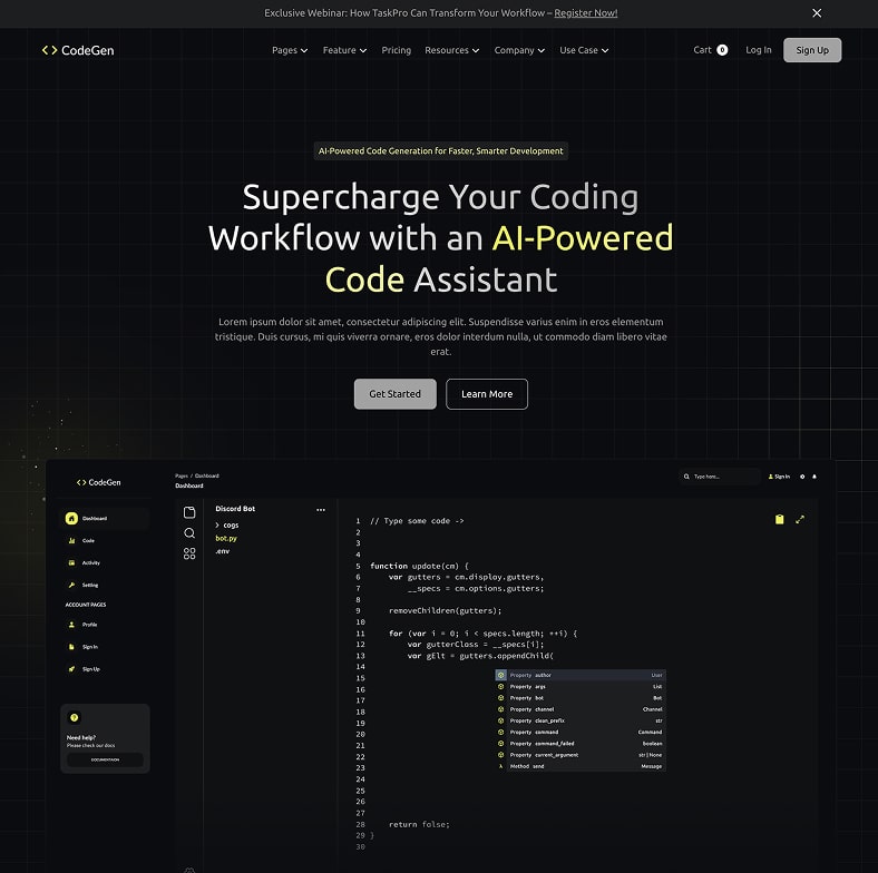 Codegen - Ai Saas Website Template
