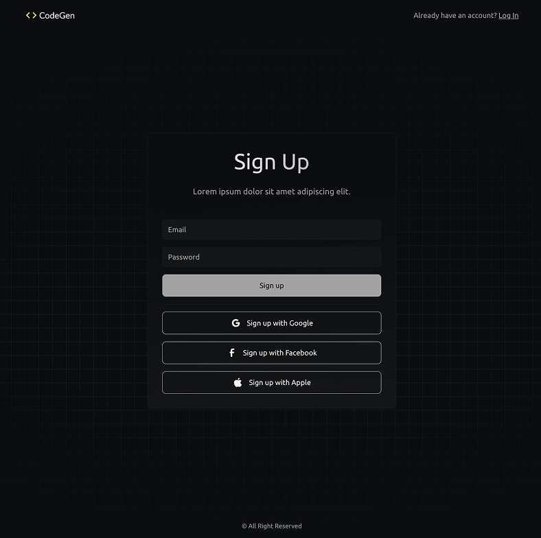 Codegen - Ai Saas Website Template